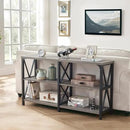 LVB Rustic Sofa Table, Farmhouse Console Table for Living Room, Hallway entryway Table with Storage, Entry Table for Foyer, Light Grey Oak, 55 Inch by CozyNest Decor