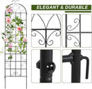 2 Pack Metal Garden Trellis 86.2x19.7inch for Climbing Plants,Rustproof Sturdy Black Steel Trellis Plants Support Outdoor for Outdoor Roses Vine Cucumbers Vegetables Flower Support by GreenHaven Gardens