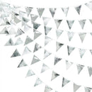 Silver Party Decorations Metallic Fabric Triangle Pennant Banner Silver Flag Bunting Garland for Graduation Birthday Wedding Bridal Shower Anniversary Engagement Bachelorette Party Decoration Supplies by GreenHaven Gardens