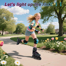 Kids Adjustable Inline Skates Ages 4-12, Youth Inlie Skates for Girls Boys 5-8 8-12 with Full Light Up Wheels, Beginner Women Adult Skates by TinyTreasures Baby Boutique