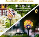 Afirst Solar Lights Outdoor Decorative - Solar Gazing Ball Mosaic Garden Stakes Flower Decorative Lights Waterproof for Pathway Yard Lawn Decoration Orange by CozyNest Decor