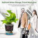 Indoor Self Watering Planters with Drainage Holes and Saucers, 8, 7, 6.5, 6, 5.5, 5 Inches, Green, 6 Pots by GreenHaven Gardens
