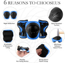 Adjustable Kids Bike Helmet with Knee & Elbow Pads Set, Color Gradient Design for Boys and Girls Aged 3-14+, for Skateboarding, Scooter, Roller & Inline Skating, Longboard by TinyTreasures Baby Boutique