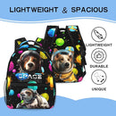 Funny Astronaut Dog Print Kids Backpack, Planet Space Galaxy Themed School Bag for Boys & Girls, Lightweight and Durable Bookbag for Age 5-12, Backpack Ideal for School & Outdoor Adventures by TinyTreasures Baby Boutique