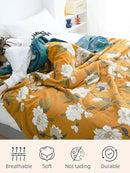 Boho Throw Blanket for Bed - 100% Pure Cotton Ultra Soft Rustic Quilt - Farmhouse Decor Bed Blankets, All Season Rustic Throw for Sofa Couch Chair(91''x 98'', Flower Branch 2) by CozyNest Decor