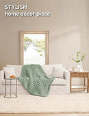 YnM Chunky Throw Blanket, Medium-Weight, Hand Knitted with Chenille Yarn, Skin Friendly, Ventilated and Breathable, Machine Washable, Home Décor Piece for Couch, Sofa and Bed (Sage Green, 30x40 Inch) by CozyNest Decor