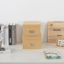Soul & Lane Kraft Decorative Cardboard Storage Boxes with Lids, Set of 2 Stacking Keepsake Photo and Memory Boxes for Home & Office, Elegant Paperboard Organizers with Label Holders and Drawer Pulls by TinyTreasures Baby Boutique