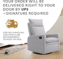 Jaymar Arya Modern Nursery Glider Recliner Chair – Cozy Nursing Chair with 360° Swivel for New Parents, Gentle Motion, Compact Design, High Back & Low Armrests, Canadian Made (Dove Grey/Como Fabric) by TinyTreasures Baby Boutique