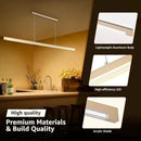 40W Gold Linear Pendant Light Aluminum, 54" Dimmable Kitchen Island Lighting with Remote & App Control, Adjustable CCT (3000K-6000K), Dining Room Chandelier for Home Office Study by CozyNest Decor