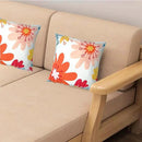 Embroidered Decorative Throw Pillow Cover, 18"x18" Set of 2, Farmhouse Pillowcase Pink Red Flower Knit Pattern Cotton Canvas Cushion Case Square Floral Pillow Case for Sofa Couch Bed Living Room… by CozyNest Decor