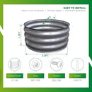 GARDMAX 2x2x1FT Galvanized Round Raised Garden Bed Kit, Metal Planter Boxes Outdoor with Easy Assembly, Large Garden Bed for Vegetables, Fruits, Flower, Herbs Silver by CozyNest Decor