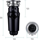 Waste Maid 10-US-WM-458-SL-3B Garbage Disposal Anti-Jam Stainless Steel Food Waste Grinding System, 3/4 HP Slim Line, Black by CozyNest Decor