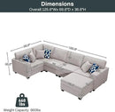 L Lengend Vansen Modular Sectional Sofa U Shaped Couch with Ottoman Modern Reversible Corner Sectional Couch for Living Room (Light Grey, U Shaped Sofa-1) by CozyNest Decor