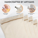 4-Piece Medium Durable Organic Cotton Mesh Laundry Bags with Sturdy Zippers and Breathable Mesh are Delicate Laundry Bags for Underwear, Clothes, Pants and Socks by TinyTreasures Baby Boutique