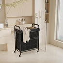 Laundry Hamper 2 Section, 110L Rolling Laundry Sorter Basket with Wheels, 2 Compartment Clothes Organizer Cart, Pull-Out Removable Bags for Laundry Room, Bathroom, Bedroom, Black by CozyNest Decor