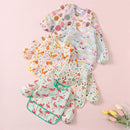 5 Pack Long Sleeve Bib,Baby Toddler Waterproof Sleeved Bib for 6-30 Months Reusable with Catch-all Pocket by TinyTreasures Baby Boutique
