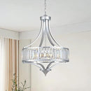 Modern Chrome Crystal Chandelier, 20 Inch Large Ceiling Pendant Light Fixture with 50'' Adjustable Hanging Chain, 5-Light Farmhouse Chandelier for Dining Room, Living Room, Bedroom, Entryway by CozyNest Decor