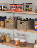 StorageWorks Wicker Storage Basket for Organizing, Medium Seagrass Storage Baskets with Built-in Handles for Pantry, Shelves,2-Pack by CozyNest Decor