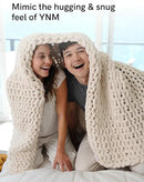 YnM Chunky Throw Blanket, Hand Knitted with Chenille Yarn, Skin Friendly, Ventilated and Breathable, Machine Washable, Home Décor Piece for Couch, Sofa and Bed (Butter Cream, 30x40 Inch) by CozyNest Decor
