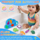 Baby Bath Toys, 100% Silcone Mold Free Vegetable Bath Toys, Soft Toddlers Floating Bathtub Toy, No Hole Tub Water Toys, Shape Sorting&Matching Educational Learning Toys Gift for Boys Girls Kids by TinyTreasures Baby Boutique