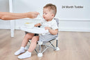 PandaEar Portable Baby Seat Travel| Compact Fold with Straps for Indoor/Outdoor Use| Great for Camping, Beach, Lawn |Toddlers, Kids, Boys, Girls (Grey with Placemat) by TinyTreasures Baby Boutique