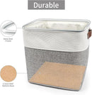 Collapsible Fabric Storage Cubes 11x11 Cube Storage Bins, 4 Pack Closet Baskets Box with Handles for Organizing, Shelf, Toys, Clothes, Home, Office, Nursery (Grey&White) by CozyNest Decor