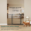 Cumbor 2 Pack 29.7"-48" Baby Gate for Stairs, Mom's Choice Awards Winner-Dog Gate for Doorways, Pressure Mounted Auto-Close Pet Gates for Dogs Indoor, Safety Child Gate with Easy Walk Thru Door,Black by TinyTreasures Baby Boutique