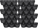 Worth Garden Upgraded 12 Sets (36-Pocket) Self Watering Stackable Vertical Planters - Wall Mounted Plastic Plant Grow Pots fr Strawberries Flowers Herbs - Indoor Outdoor Green Wall Decoration (Black) by CozyNest Decor