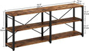 IRONCK Rustic Entryway Console Table, Long Hallway Table 70.8 in 3-Tier, TV Stand Entertainment Center Media Stand for Living Room, Industrial Style, Vintage Brown by CozyNest Decor