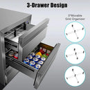 24 Inch Upgraded Three-Drawer Beverage Fridge, Weather Proof Outdoor Stainless Steel Beverage Refrigerator, Under Counter Built-in Beverage Cooler for Home & Commercial Use by CozyNest Decor