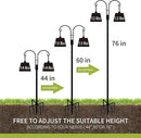 XDW-GIFTS Double Shepherds Hooks for Outdoor, 2-Pack Heavy Duty Garden Pole for Hanging Bird Feeder, Plant Baskets, Solar Light Lanterns, Garden Plant Hanger Stands with 5 Base Prongs by GreenHaven Gardens