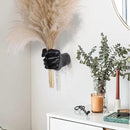 Black Wall Sculptures, Hand Vases Home Decor, Wall Mount Art Sculpture, Unique Wall Art Statue, Funky Flower Vase Decorations, Modern Eclectic Hanging Decor,Glass Test Tube Vase by CozyNest Decor