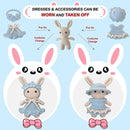 LoopMap Beginner Crochet Kit for Adults & Kids - DIY Amigurumi Bunny with Removable Dress & Accessories - Step-by-Step Video Tutorials, Extra Yarn, Crochet Tools - Handmade Gift (Bunny-Blue) by TinyTreasures Baby Boutique