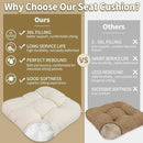 BUYUE Chair Cushion Set for Rocking Chair, Back Pillow & Seat Cushion with Ties, Original Woven Fabric Non-Slip Chair Pads for Elderly Sitting, Beige by CozyNest Decor