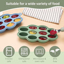 Baby Food Storage Container 2 Pack Silicone Freezer Tray Breast Milk Molds for Homemade Baby Food, Fruit Purees, Vegetable - Keep Your Baby's Meals Fresh and Safe (Matte Blue + Green) by TinyTreasures Baby Boutique