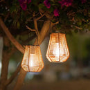 Solar Lanterns Outdoor Waterproof,Solar Lights for Outside Hanging Lights Outdoor Rattan Lantern Decoration for Garden, 2 Pack