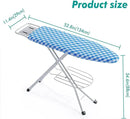 Ironing Board, Heat Resistant Cover Iron Board with Steam Rest, Non-Slip Foldable Ironing Stand. Heavy Sturdy Metal Frame Legs Iron Stand(13 * 34 * 53 Inches) (Blue White) by CozyNest Decor