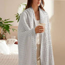 PHF 100% Cotton Waffle Weave Throw Blanket, Soft Lightweight Breathable Cozy Summer Throws for Couch Bed Sofa, Luxury Aesthetic Woven Blanket for Home Decor & Office, 50"x60", Light Grey by CozyNest Decor