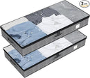 Fixwal 2 Pack Under Bed Storage Containers, Below 4.5 Inches Low Profile Underbed Organizer Clothes Storage with Sturdy Sidewalls and Bottom by CozyNest Decor