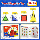 Magnetic Tiles Travel Toys with Storage Case, Portable STEM Building Blocks for 3-8 Year Olds, Toddler Airplane Activities & On-The-Go Birthday Gift for Boys & Girls by TinyTreasures Baby Boutique