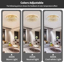 6-Lights Gold Crystal Flush Mount Chandelier Light Fixture K9 Crystals Modern Ceiling Lights Elegant Pendant Lamp for Bedroom,Hallway,Bar,Living Room,Dining Room,H5.9 xW20 (Bulbs Not Included) by CozyNest Decor