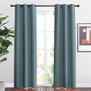 NICETOWN Blackout Greyish Blue Curtains & Drapes for Living Room - Thermal Insulated Solid Grommet Sound Reducing Room Darkening Window Treatments for Bedroom (2 Panels, W37 x L84) by TinyTreasures Baby Boutique