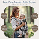 Baby Carrier with Lumbar Support, Cozy Baby Carrier Newborn to Toddler with Adjustable Seat Size, Ergonomic Infant Carrier with 3-Way Carry, Front Facing Toddler Hodler Carrier for Mom & Dad, Zebra by TinyTreasures Baby Boutique