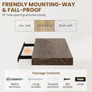 Rustic 30" Floating Shelves, Real Elm Wood Floating Shelf for Wall, Heavy-Duty Wall Shelves for Books, Wooden Floating Shelves with Invisible Bracket for Bathroom, Kitchen, Walnut Color, Set of 2 by CozyNest Decor
