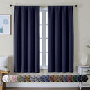 Simplebrand Ava Navy Blue Blackout Curtains for Bedroom 63 Inch Length 2 Panels, Solid Thermal Insulated Energy Saving Rod Pocket Window Treatment Curtains Blackout Drapes, W40 x L63 Inch, Navy Blue by TinyTreasures Baby Boutique