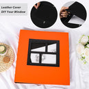 RECUTMS Photo Album 4x6 600 Pockets, Black Pages Leather Cover Large Capacity Picture Albums Holds 600 Horizontal and Vertical Photos (Orange) by TinyTreasures Baby Boutique