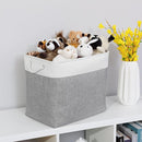 Bidtakay Large Storage Bins for Clothes Fabric Deep Baskets for Organizing Set of 2 Grey Fabric Pantry Storage Bins for Hallway Living Room Blankets 17x12x15 in Extra Large Shelf Tote Baskets by TinyTreasures Baby Boutique