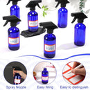Norme 12 Pcs 8 oz Glass Spray Bottles with Funnels and Labels Refillable Cosmetic Empty Spray Bottles with Sprayer Containers for Essential Oil Cleaning Solutions(Blue,Classic) by GreenHaven Gardens