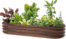 6x2x1ft Oval Galvanized Raised Garden Bed Outdoor 9-in-1 Large Metal Modular Planter Box Raised Beds for Gardening,Vegetables,Fruits,Flowers & Herbs (Brown) by GreenHaven Gardens