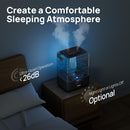 CHIVALZ 6L Humidifiers for Bedroom Large Room Home, Cool Mist Top Fill Humidifiers for Baby Nursery and Plants, 26dB Quiet, Nightlight, Up to 50 Hours, Oil Diffuser 1 Pack + 2 Mist Outlets Black by TinyTreasures Baby Boutique
